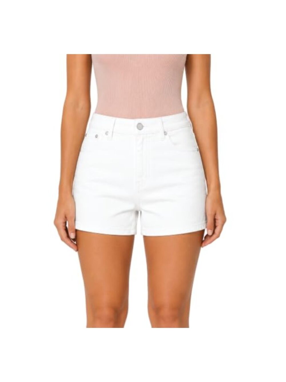 Women's Mid Rise Stretch Denim Cutoff Shorts 5-Pocket 4" Inseam